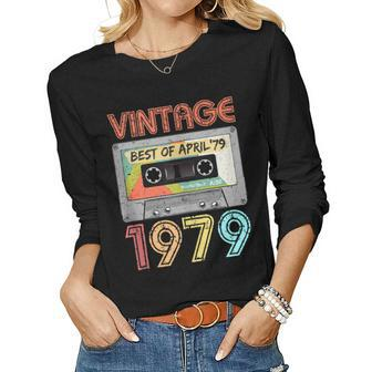 Vintage 40Th Birthday April 1979 Mens Womens Vintage 1979 Tank Top Women Long Sleeve T-shirt | Mazezy