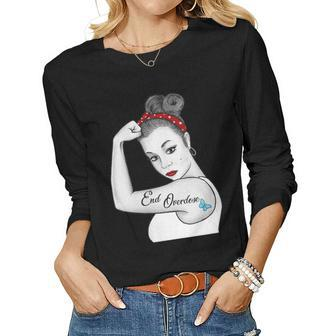 Womens Vintage End Overdose Pinup Girl Tattoo Butterfly Women Long Sleeve T-shirt | Mazezy