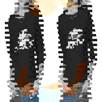 Vintage Grandma Bear With 5 Cub Mothers Day Women Graphic Long Sleeve T-shirt - Thegiftio