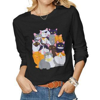 Vintage Y2k-Enjoi Cat Gang Cute Mother Of Cats Catmom Catdad Women Long Sleeve T-shirt | Mazezy
