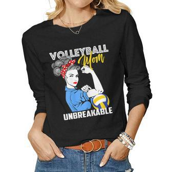 Womens Volleyball Mom Unbreakable Women Long Sleeve T-shirt | Mazezy