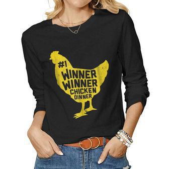 Winner Winner Chicken Dinner Mens Gamer Women Long Sleeve T-shirt | Mazezy