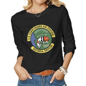 Womens Air Station Astoria Coast Guard Uscg Women Graphic Long Sleeve T-shirt - Seseable
