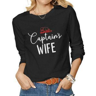 Womens Chiefs Wife Firefighter Gifts For Fire Chief’S Wife Women Graphic Long Sleeve T-shirt - Seseable