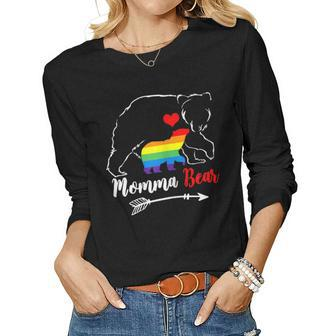 Womens Lgbt Mama Momma Bear Gay Pride Proud Mom Mothers Day Women Graphic Long Sleeve T-shirt - Thegiftio UK
