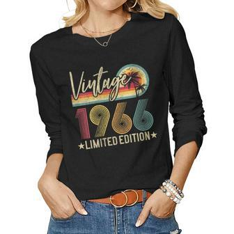 Womens Limited Edition 1966 57Th Birthday Gift 57 Years Old Vintage Women Graphic Long Sleeve T-shirt - Seseable