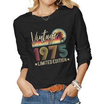 Womens Limited Edition 1975 48Th Birthday Gift 48 Years Old Vintage Women Graphic Long Sleeve T-shirt - Seseable