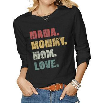 Womens Mama Mommy Mom Cool Mother Design Mothers Day Moms Womens Women Graphic Long Sleeve T-shirt - Thegiftio UK
