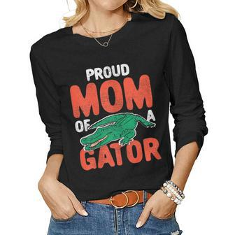Womens Proud Gator Mom Crocodile Costume Alligator Women Graphic Long Sleeve T-shirt - Thegiftio UK