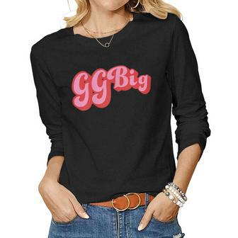 Womens Retro 70S Style Ggbig Reveal Sorority Big Little Sister Women Graphic Long Sleeve T-shirt - Seseable