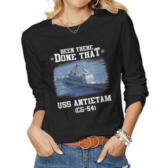 Womens Uss Antietam Cg-54 Ticonderoga Class Cruiser Father Day Women Graphic Long Sleeve T-shirt - Seseable