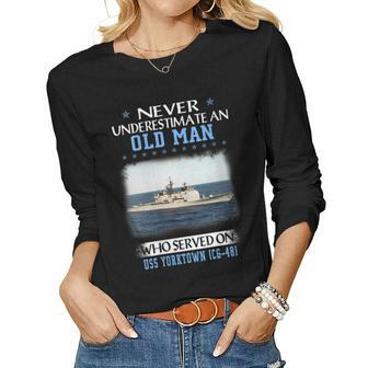 Womens Uss Yorktown Cg-48 Ticonderoga Class Cruiser Father Day Women Graphic Long Sleeve T-shirt - Seseable