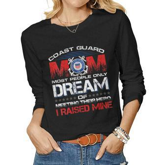 Womens Veteran Quotes - Coast Guard Mom Women Graphic Long Sleeve T-shirt - Seseable