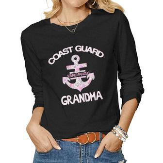 Womens Womens Coast Guard Grandma Granny Gift Women Graphic Long Sleeve T-shirt - Seseable