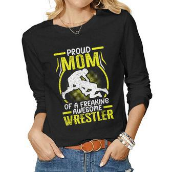 Wrestler Mom Wrestling Mother Women Long Sleeve T-shirt | Mazezy