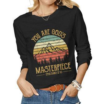 You Are Gods Masterpiece Mens Womens Kids Christian Women Graphic Long Sleeve T-shirt - Seseable
