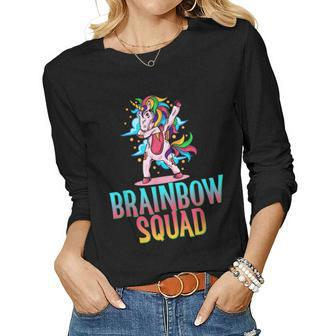 Zombie Unicorn Brainbow Squad Halloween Group Matching Women Long Sleeve T-shirt | Mazezy AU