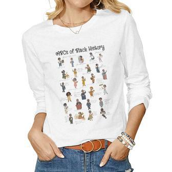 Abcs Of Black History Month Pride African American Teacher Women Long Sleeve T-shirt | Mazezy