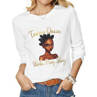 April May Birthday Taurus Girls American Black Women Women Long Sleeve T-shirt | Mazezy