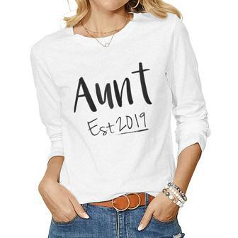 Aunt 2019 Pregnancy Announcement To Aunt Women Long Sleeve T-shirt | Mazezy