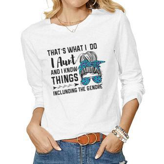 Aunts Expertise Gender Reveal For Aunts Women Long Sleeve T-shirt | Mazezy