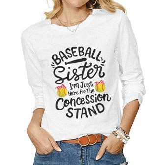 Baseball Sister Softball Heart Sport Lover Girl Women Long Sleeve T-shirt | Mazezy