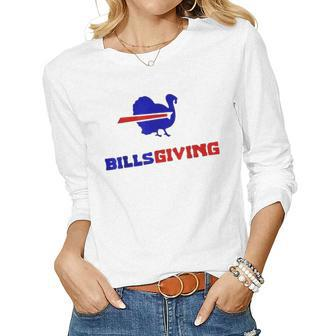 Billsgiving Chicken Thanksgiving Women Long Sleeve T-shirt | Mazezy