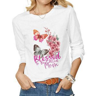 Blessed To Be Called Mom 2023 Butterfly Mom Day Women Long Sleeve T-shirt | Mazezy CA