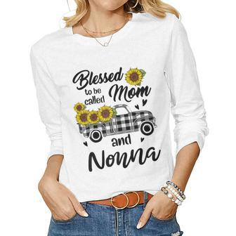 Blessed To Be Called Mom And Nonna Funny Mother Days Women Graphic Long Sleeve T-shirt - Thegiftio UK