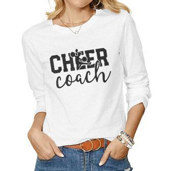Cheer Coach Gift For Women Vintage Cheerleader Squad Women Graphic Long Sleeve T-shirt - Seseable