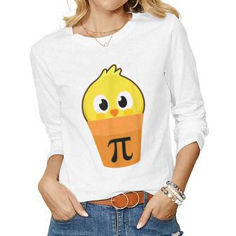 Chicken Pot Pi Math Lover & Pi Day Pie Academic Women Long Sleeve T-shirt | Mazezy