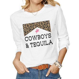 Cowboys And Tequila Western Tequila Drinking Lover Women Long Sleeve T-shirt | Mazezy