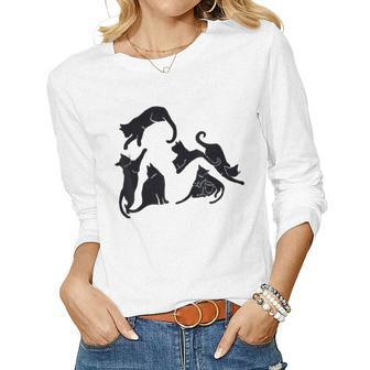 Crazy Cat Lady Pinup Model Girl For Best Mom Dad Ever Women Long Sleeve T-shirt | Mazezy