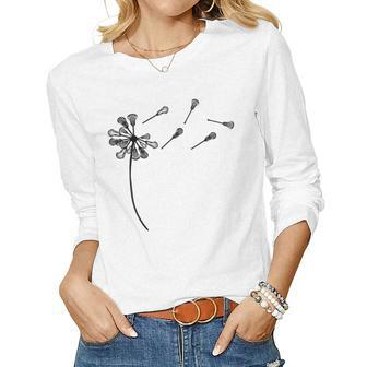Dandelion Lacrosse For Lacrosse Player Women Long Sleeve T-shirt | Mazezy