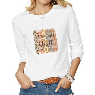 Funny Fall It Is Fall Yall Thanksgiving Gifts Women Graphic Long Sleeve T-shirt - Thegiftio