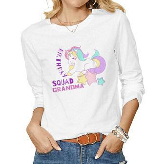 Grandma Of The Birthday Girl Unicorn Party Squad Women Long Sleeve T-shirt | Mazezy CA