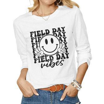 Hippie Field Day Vibes For Teacher Kids Field Day 2023 Women Long Sleeve T-shirt | Mazezy