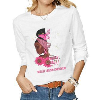 Im The Storm Black Women Breast Cancer Survivor Pink Ribbon Women Graphic Long Sleeve T-shirt - Seseable