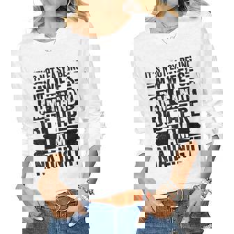 Its Not Easy Being My Wifes Arm Candy But Here I Am Retro Women Long Sleeve T-shirt | Mazezy