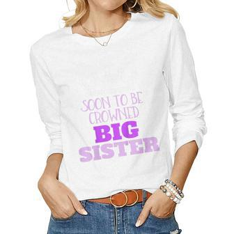 Kids Big Sister Baby Reveal Pregnancy Sibling Women Long Sleeve T-shirt | Mazezy