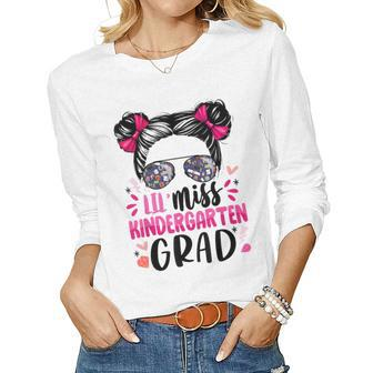 Little Miss Kindergarten Grad Graduation Graduated Girls Kid Women Long Sleeve T-shirt | Mazezy
