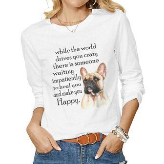 Love French Bulldog For Frenchie Mom Dog Birthday Women Long Sleeve T-shirt | Mazezy CA