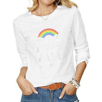 Lucky Mama With Rainbow For St Patricks Day Family Mom Women Long Sleeve T-shirt | Mazezy
