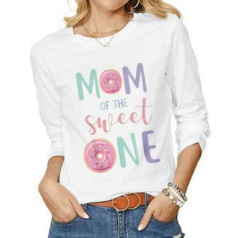 Mom Of The Sweet One Donut Themed First Birthday Party Women Long Sleeve T-shirt | Mazezy AU