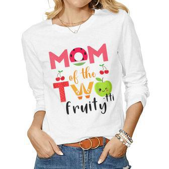Mom Of The Twotti Frutti 2Nd Birthday Party Fruit Themed Women Long Sleeve T-shirt | Mazezy