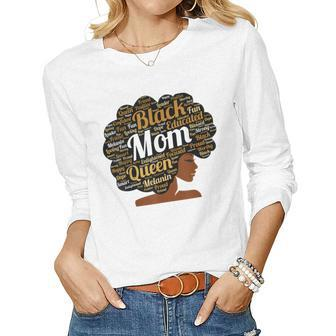 Mother’S Day Junenth Black Mom Queen Afro African Woman Women Long Sleeve T-shirt | Mazezy
