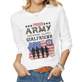 Proud Army National Guard Girlfriend Veteran Womens Women Long Sleeve T-shirt | Mazezy