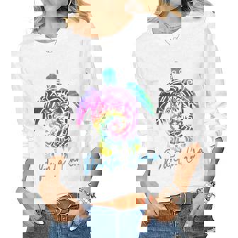 Punta Cana 2022 Tie Dye Sea Turtle Matching Family Vacation Women Long Sleeve T-shirt | Mazezy