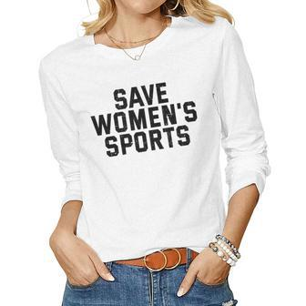Save Womens Sports Support Womens Athletics Vintage Retro Women Long Sleeve T-shirt | Mazezy CA