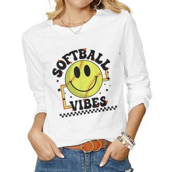 Softball Vibes Cute Womens Or Girls Sport Women Long Sleeve T-shirt | Mazezy